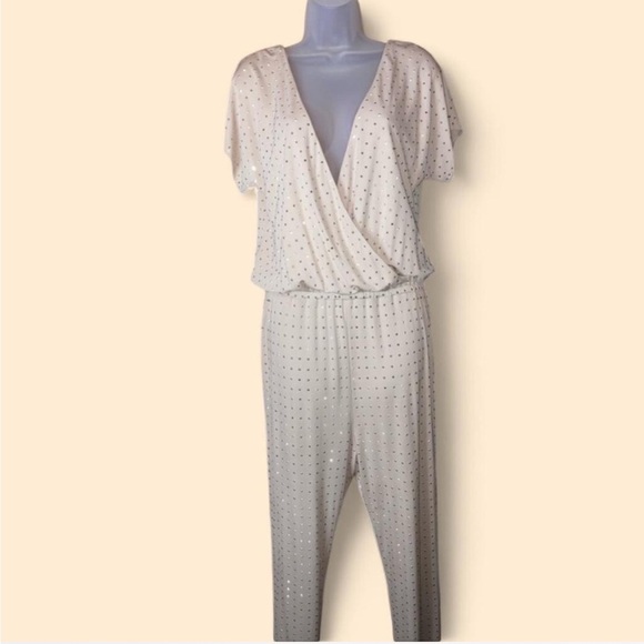 Trina Turk Gold Studded Elastic Waist Jumpsuit 8 - Picture 1 of 15